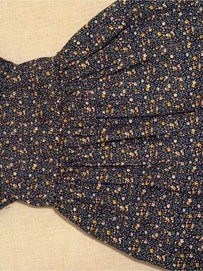 Ralph Lauren Navy Floral Smock Dress with Pink & Yellow Accents